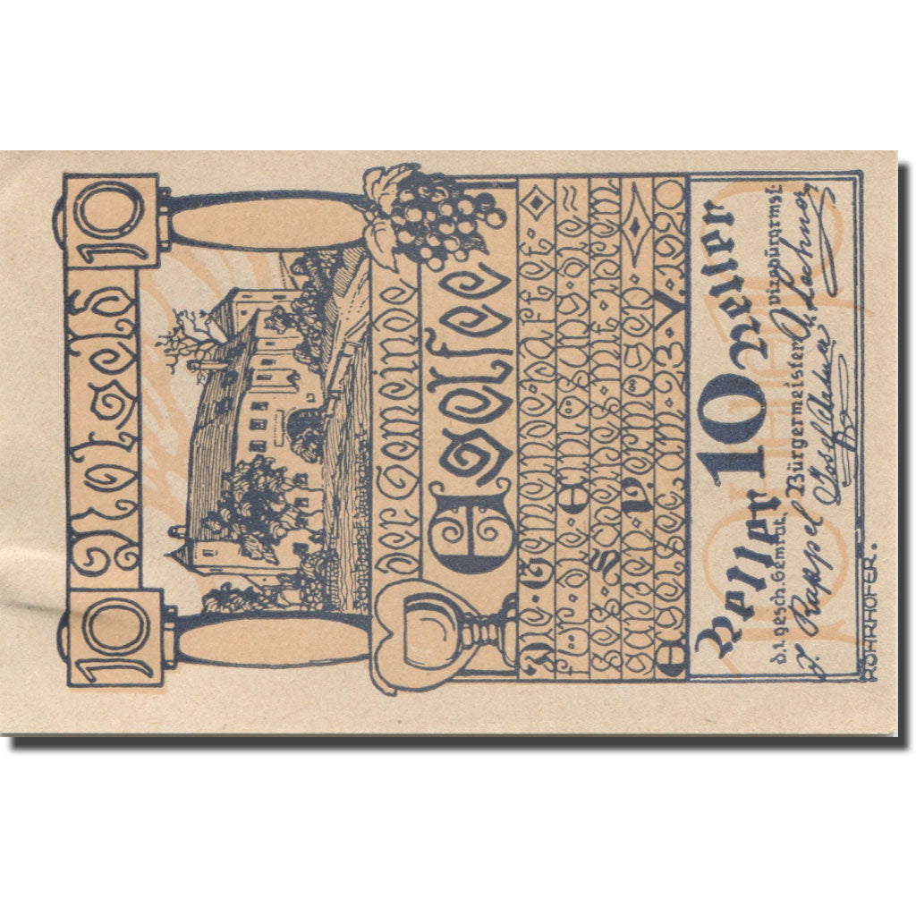 Banknote, Austria, Egelsee, 10 Heller, Eglise, 1920 UNC(63) Mehl:FS 158