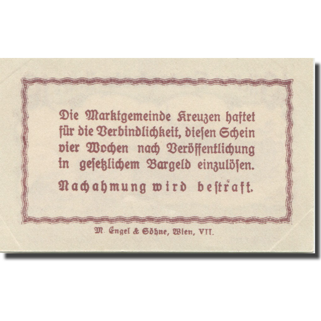Banconote, Austria, Kreuzen, 10 Heller, village, 1920, FDS, Mehl:FS 479a