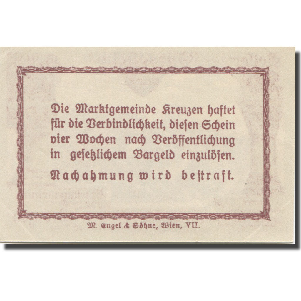 Banknote, Austria, Kreuzen, 20 Heller, ruine, 1920, UNC(65-70), Mehl:FS 479a