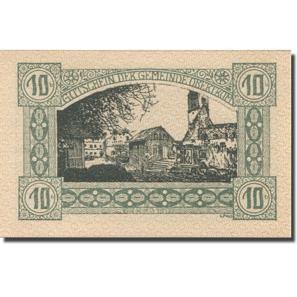Banknote, Austria, Obertrum, 10 Heller, village, 1920 UNC(65-70) Mehl:FS 695a