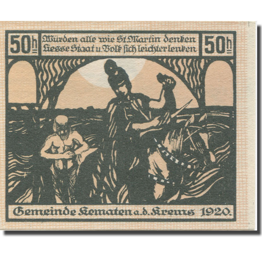Banknote, Austria, Kematen, 50 Heller, village, 1920 UNC(65-70) Mehl:FS 430e