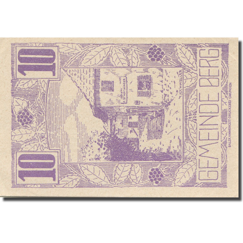 Banknote, Austria, Berg, 10 Heller, rue, 1920, 1920-06-27, UNC(63), Mehl:FS 81a
