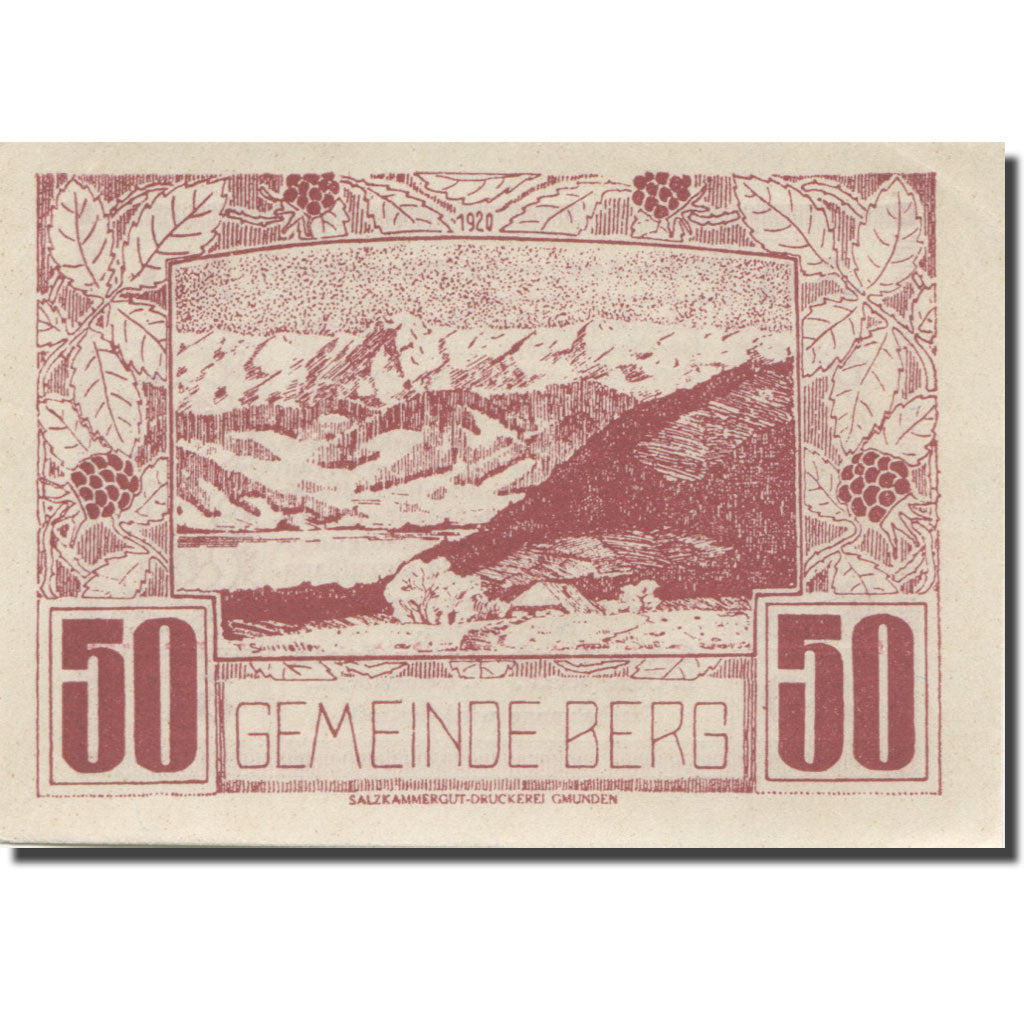 Banknote, Austria, Berg, 50 Heller, montagne 1920-06-27, UNC(63) Mehl:FS 81a