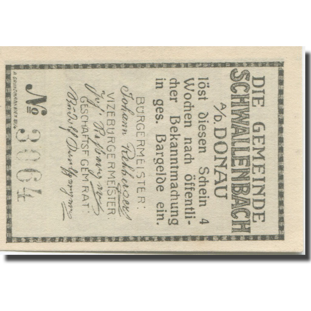 Banknote, Austria, Schwallenbach, 20 Heller 1920, UNC(65-70), Mehl:FS 1122