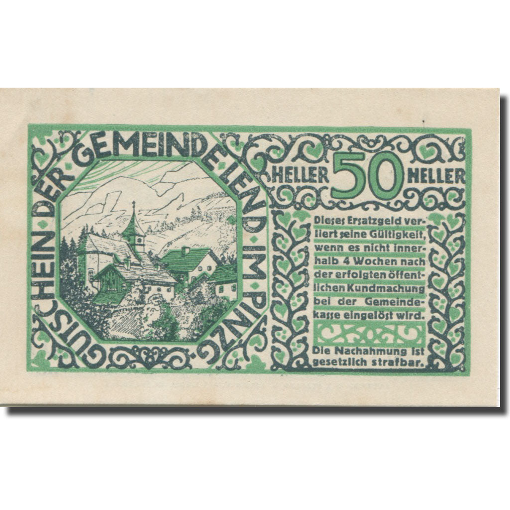 Banknote, Austria, Lend, 50 Heller, village, 1920, UNC(63), Mehl:FS 511