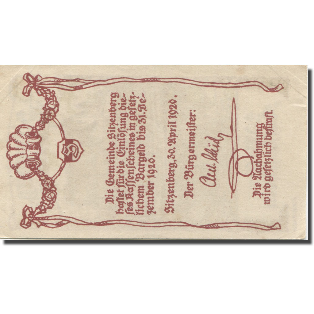 Banknote, Austria, Sitzenberg, 20 Heller, château 1920 AU(55-58) Mehl:FS 1002
