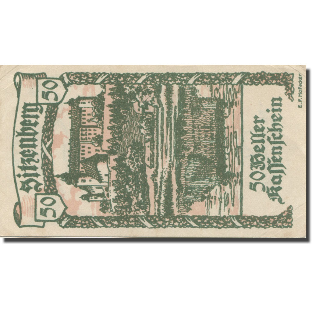 Banconote, Austria, Sitzenberg, 50 Heller, chateau 1, 1920 SPL Mehl:FS 1002