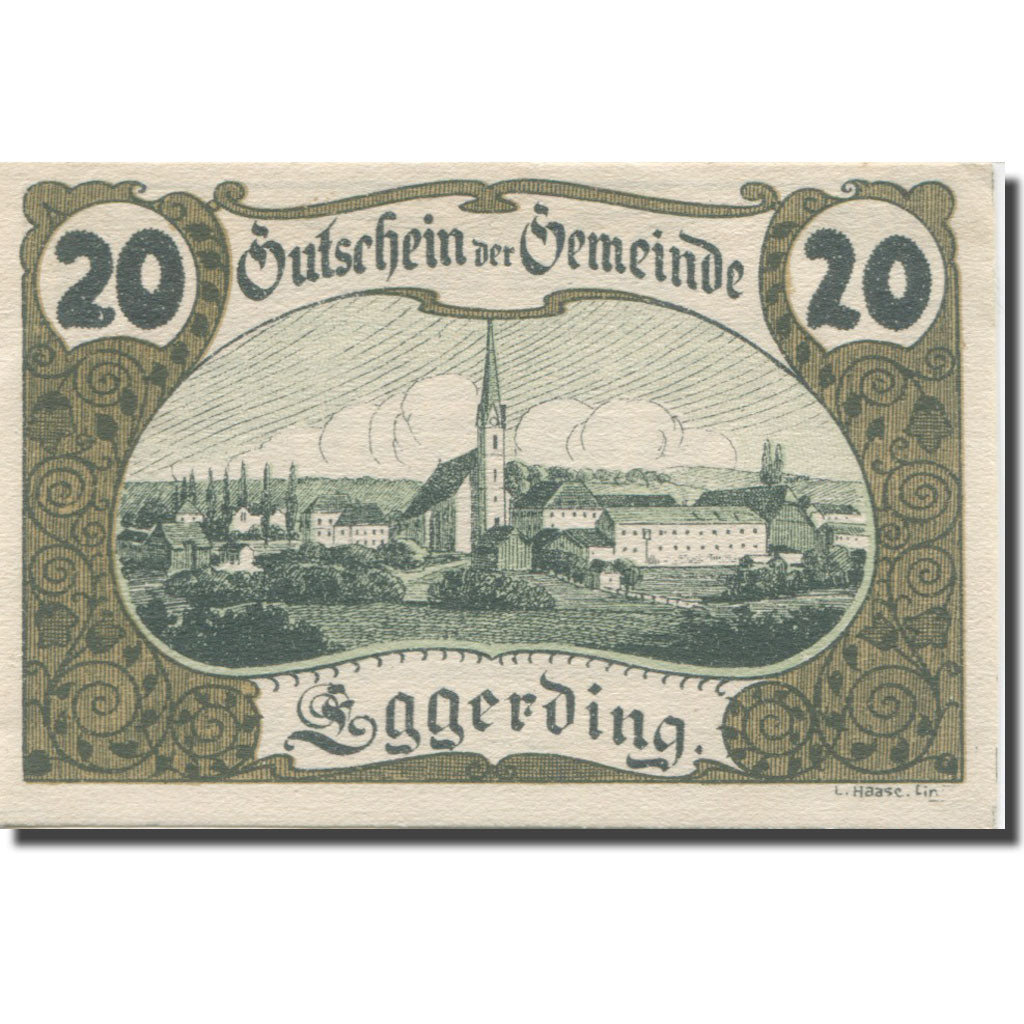 Banknot, Austria, Eggerding, 20 Heller, Eglise 1920-12-31, UNC(63) Mehl:FS 166a
