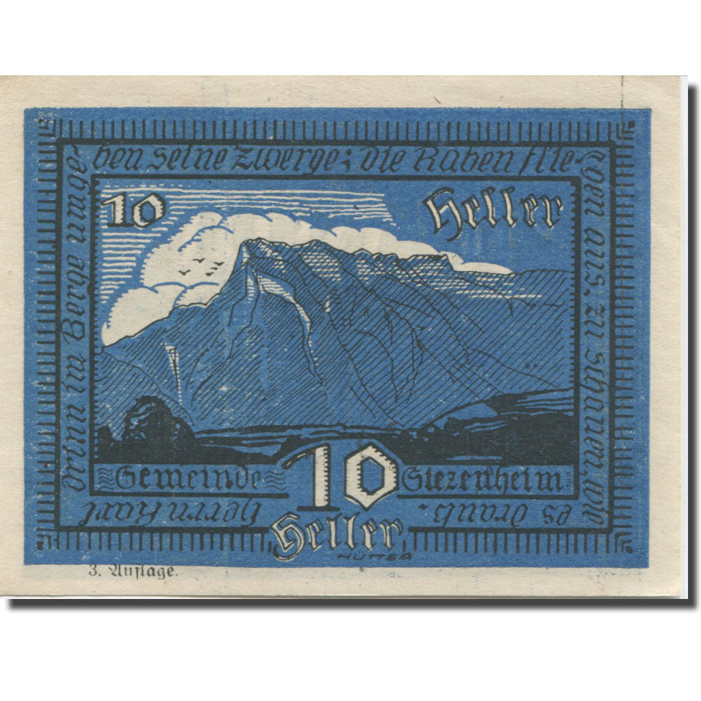 Banknote, Austria, Siezenheim, 10 Heller, montagne, 1920, UNC(63), Mehl:FS 996c1