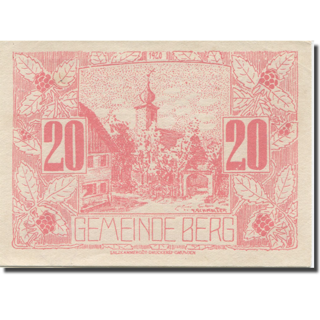 Banknote, Austria, Berg, 20 Heller, Eglise, 1920, UNC(63), Mehl:FS 81a