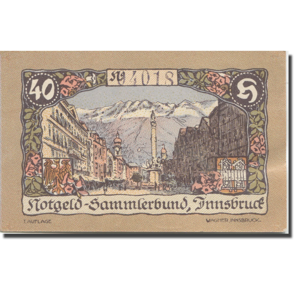 Banknote, Austria, Innsbruck, 40 Heller, rue 1920-12-31, UNC(63), Mehl:FS 412Ia