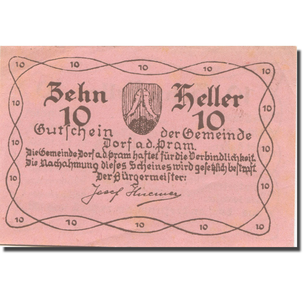 Banknote, Austria, Pram, 10 Heller, ferme 1920-10-31, UNC(63), Mehl:FS 129Ia