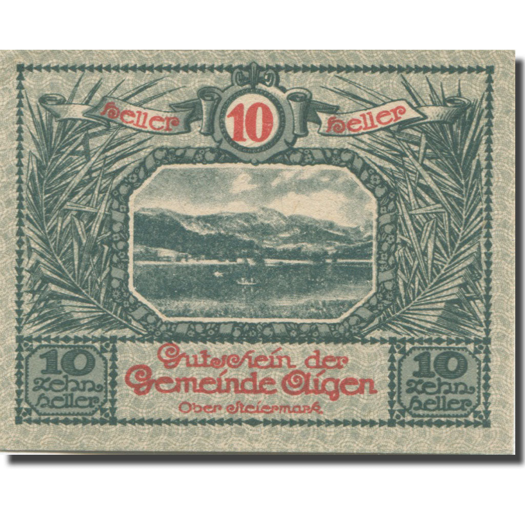 Banknote, Austria, Aigen, 10 Heller, lac, 1920, 1920-07-17, UNC(63), Mehl:FS 14a