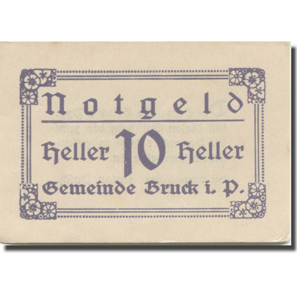 Banknote, Austria, Bruck, 10 Heller, valeur faciale, 1920 UNC(63) Mehl:FS 107IId