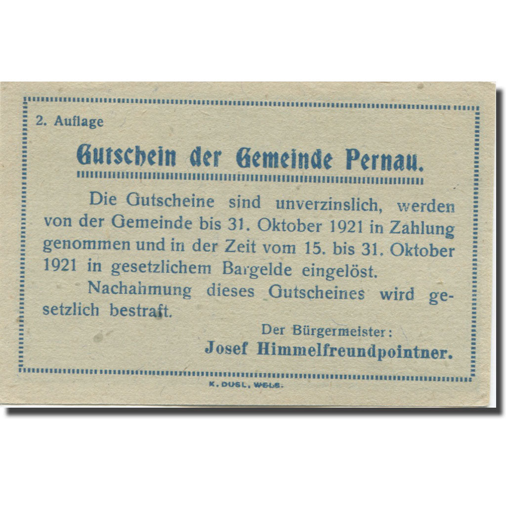 Banknote, Austria, Pernau, 10 Heller, champs 1920-10-31, UNC(63), Mehl:FS 734II