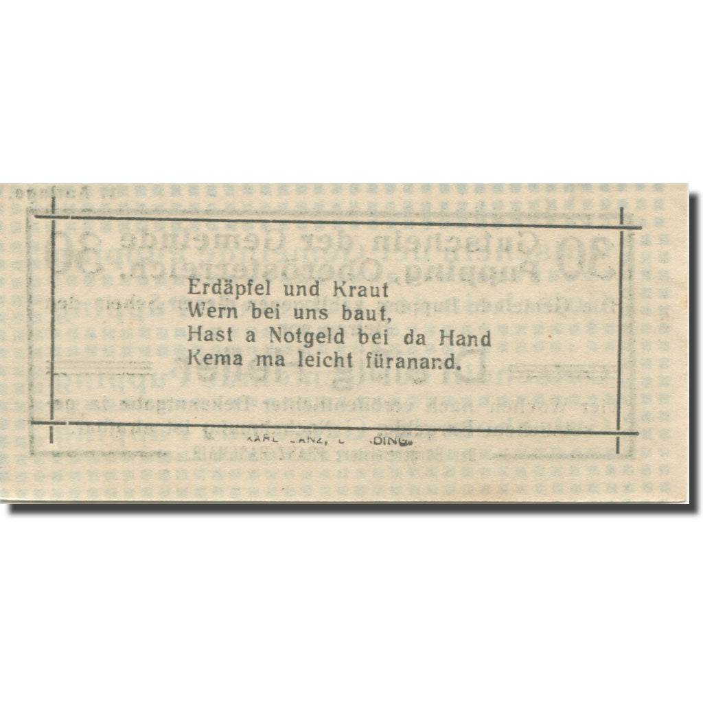 Banknote Austria Pupping 30 Heller, valeur faciale 1, 1920, UNC(63), Mehl:FS 792