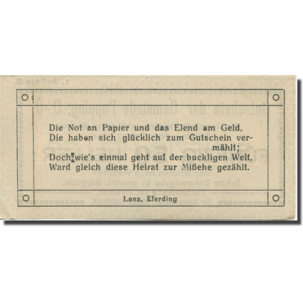 Banknote Austria Pupping 50Heller, valeur faciale 2, 1920, UNC(63), Mehl:FS 792