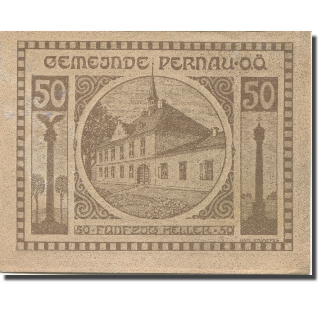 Banknote, Austria, Pernau, 50 Heller, Eglise 1920-10-31, UNC(63), Mehl:FS 734