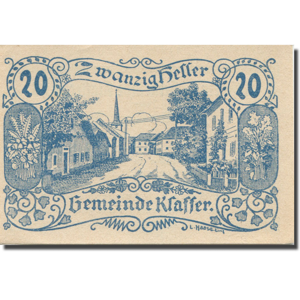 Banconote, Austria, Klaffer, 20 Heller, rue, 1921, 1921-03-31, SPL, Mehl:FS 450b
