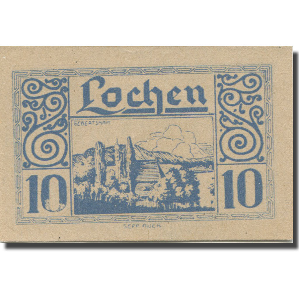 Banknote, Austria, Lochen, 10 Heller, paysage, 1920 UNC(63) Mehl:FS 559a