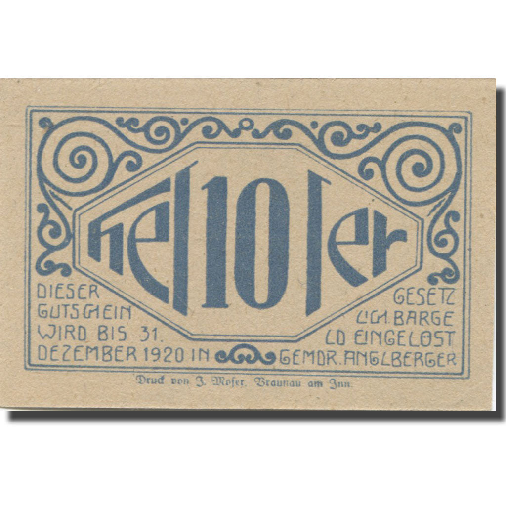 Banknote, Austria, Lochen, 10 Heller, paysage, 1920 UNC(63) Mehl:FS 559a