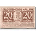 Banknote, Austria, Hallein, 20 Heller, personnage, 1920 UNC(63) Mehl:FS 344Ia