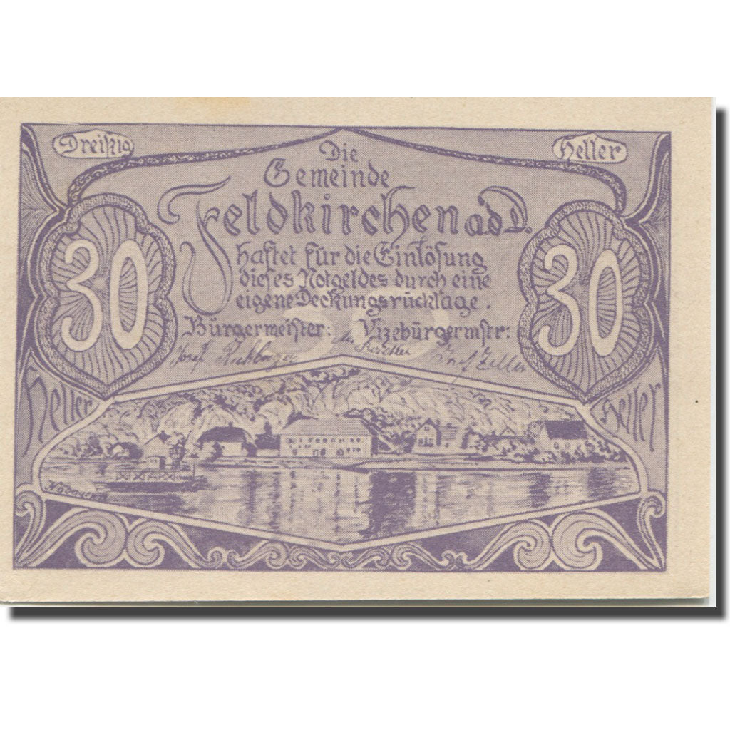 Banknote, Austria, Feldkirchen 30 Heller, lac, 1920, UNC(63) Mehl:FS197a