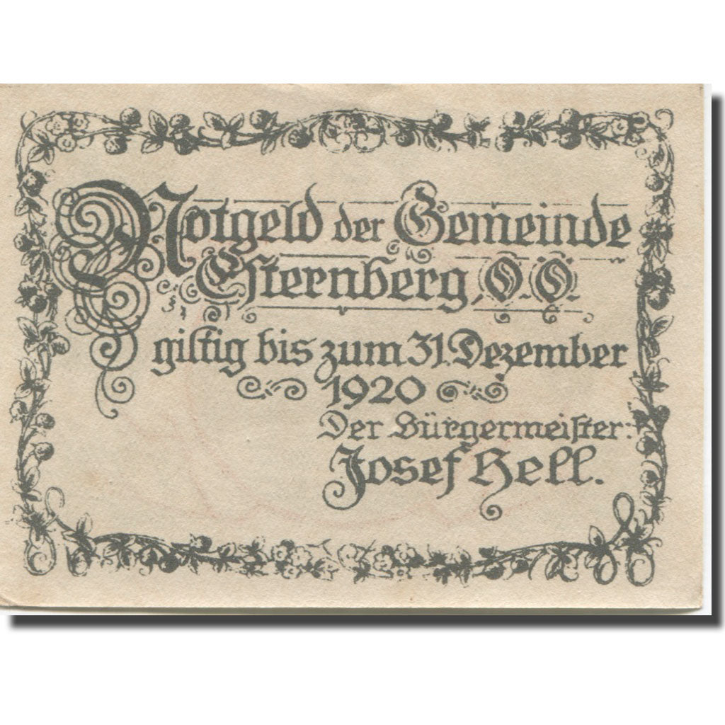 Banknote, Austria, Esternberg, 20 Heller, lac, 1920 AU(55-58) Mehl:FS189