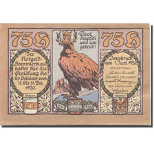 Banconote, Austria, Innsbruck, 75 Heller, aigle 1920-12-31, SPL Mehl:FS 412Ia