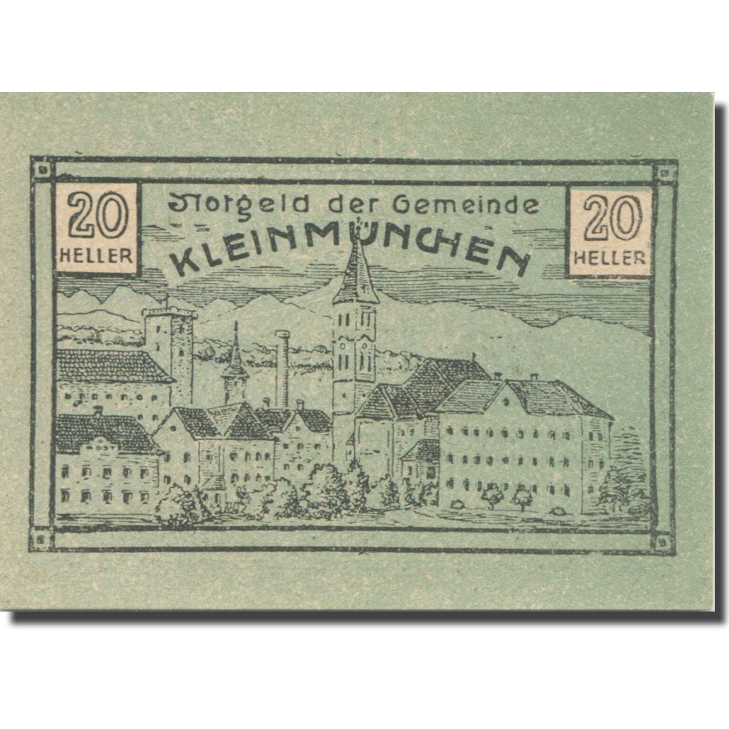 Banknote, Austria, Kleinmünchen, 20 Heller, château, 1920 SPL Mehl:FS 456a