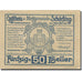 Banknote, Austria, Schörfling, 50 Heller, château, 1920 UNC(63) Mehl:FS 971a