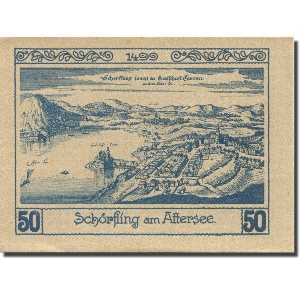 Banknote, Austria, Schörfling, 50 Heller, château, 1920 UNC(63) Mehl:FS 971a