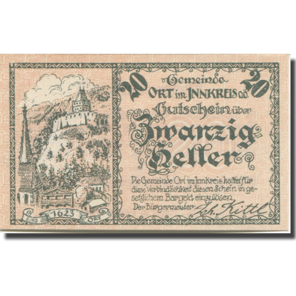 Banknote, Austria, Ort, 20 Heller, village, 1920 UNC(65-70) Mehl:FS 711a