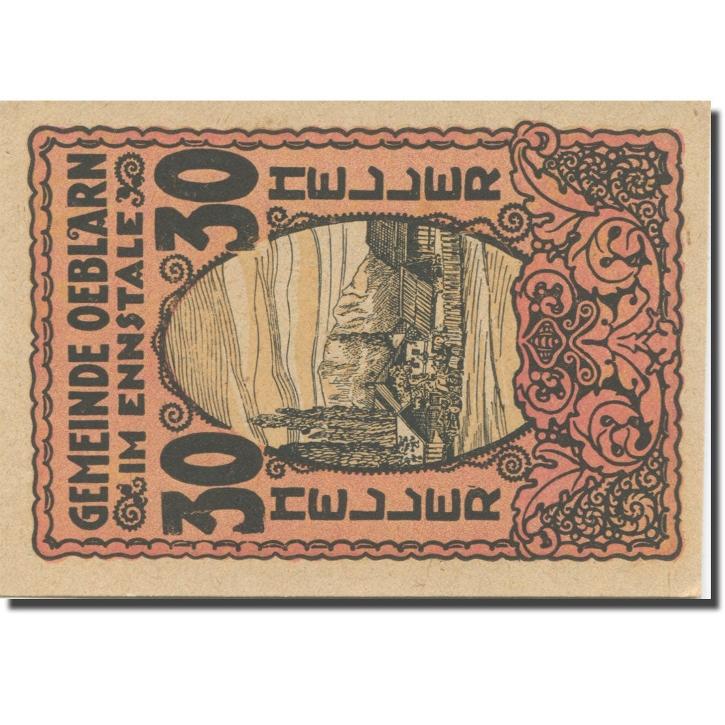 Banknote, Austria, Oeblarn, 30 Heller, paysage, 1920 UNC(65-70) Mehl:FS 700