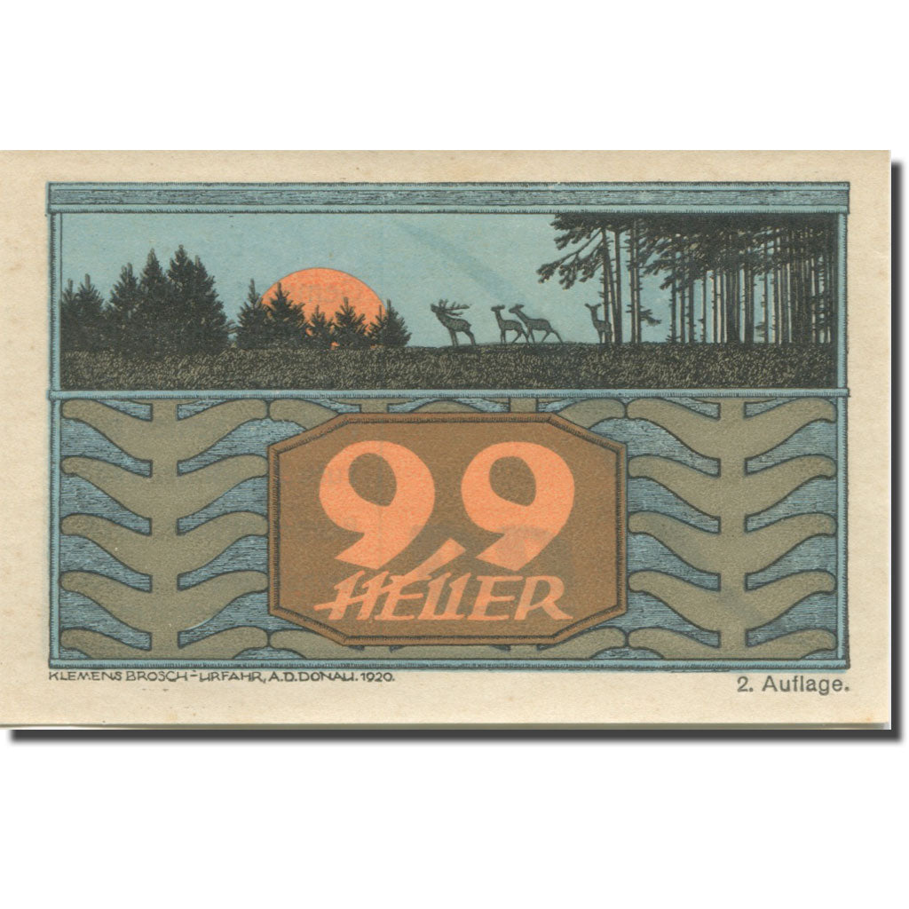 Banknote, Austria, St Johann, 99 Heller, Animaux, 1921 UNC(65-70) Mehl:FS 893a