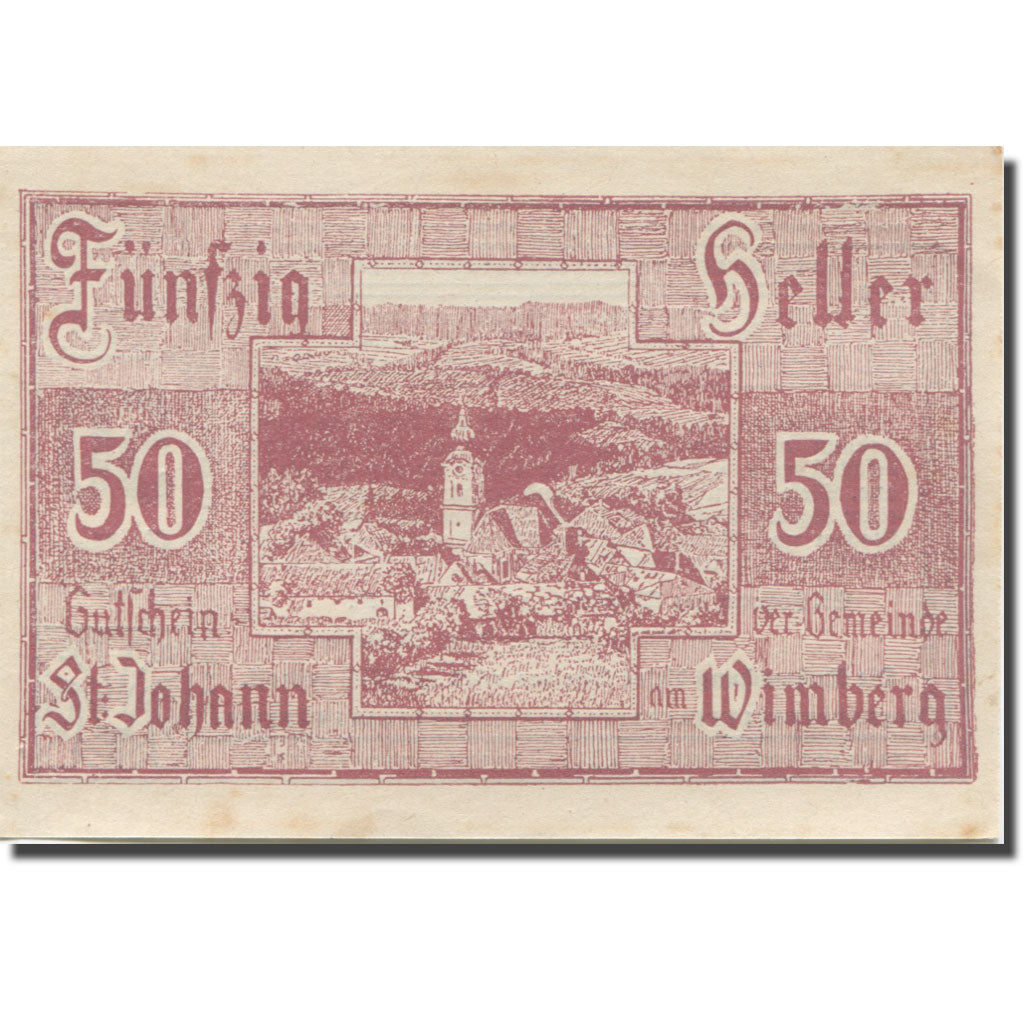 Billet, Autriche, St Johann, 50 Heller, paysage 1920-05-05, SUP, Mehl:FS 894ab