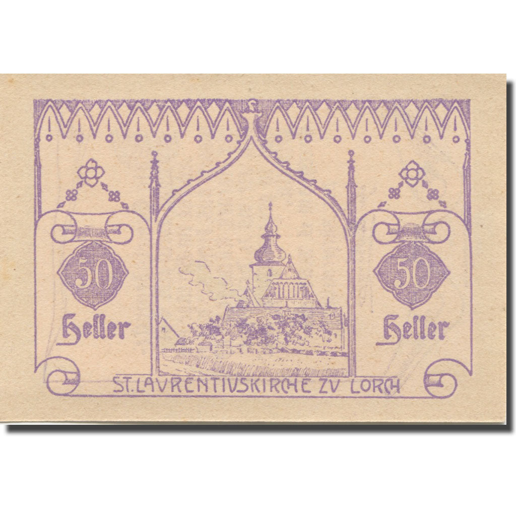 Banknote, Austria, Lorch, 50 Heller, Eglise 1920-12-31, UNC(63), Mehl:FS 564a