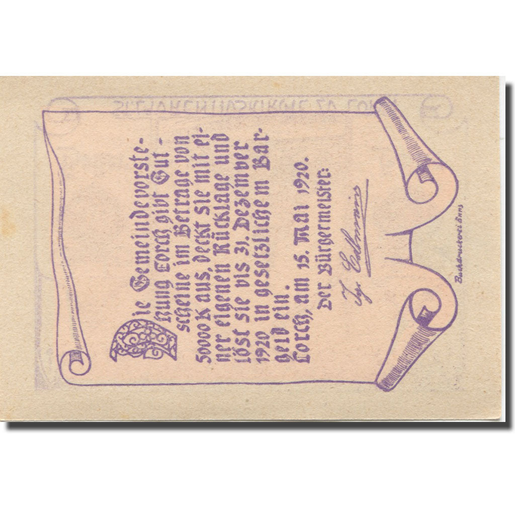 Banknote, Austria, Lorch, 50 Heller, Eglise 1920-12-31, UNC(63), Mehl:FS 564a