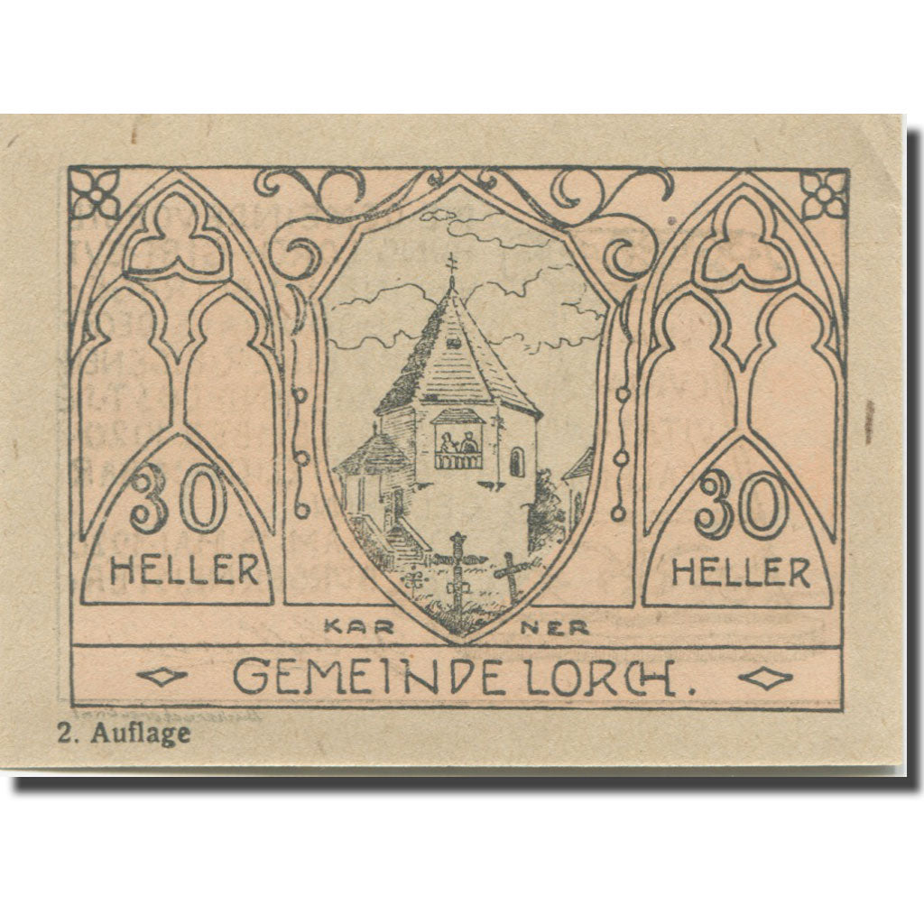 Banknote, Austria, Lorch, 30 Heller, Eglise, 1920 UNC(65-70) Mehl:FS 564a