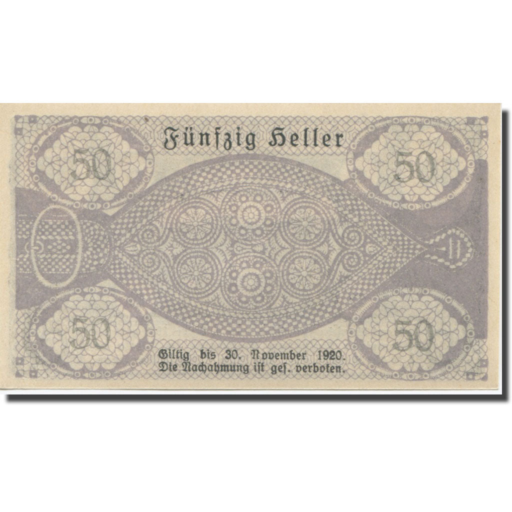Banknote, Austria, Battighem, 50 Heller, château, 1920 UNC(63) Mehl:FS 938