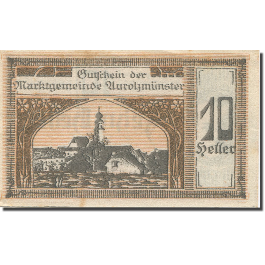 Banknote, Austria, Aurolzmunster, 10 Heller, village, 1920 AU(55-58) Mehl:FS 69a