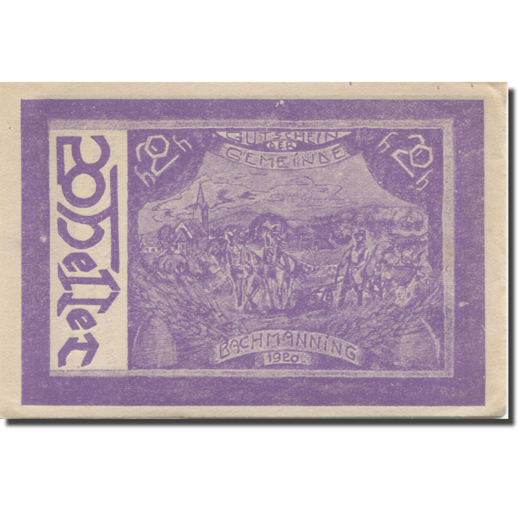 Banknote, Austria, Bachmanning, 20 Heller, champs 1921-06-15, UNC(63) Mehl:FS 72