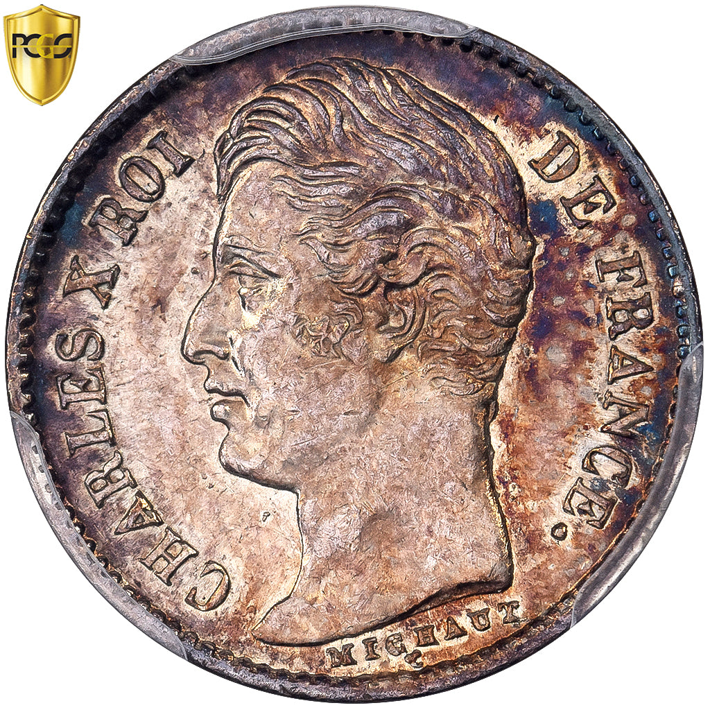Frankrijk, Charles X, 1/4 Franc, 1826, Paris, Zilver, PCGS, PR, Gadoury:353