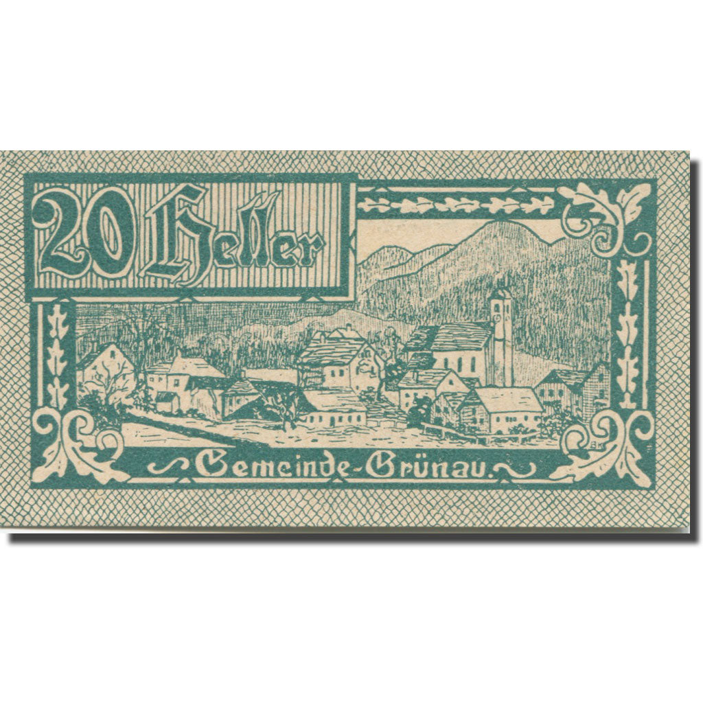 Banknote, Austria, Grünau, 20 Heller, village, 1920 UNC(65-70) Mehl:FS 300b