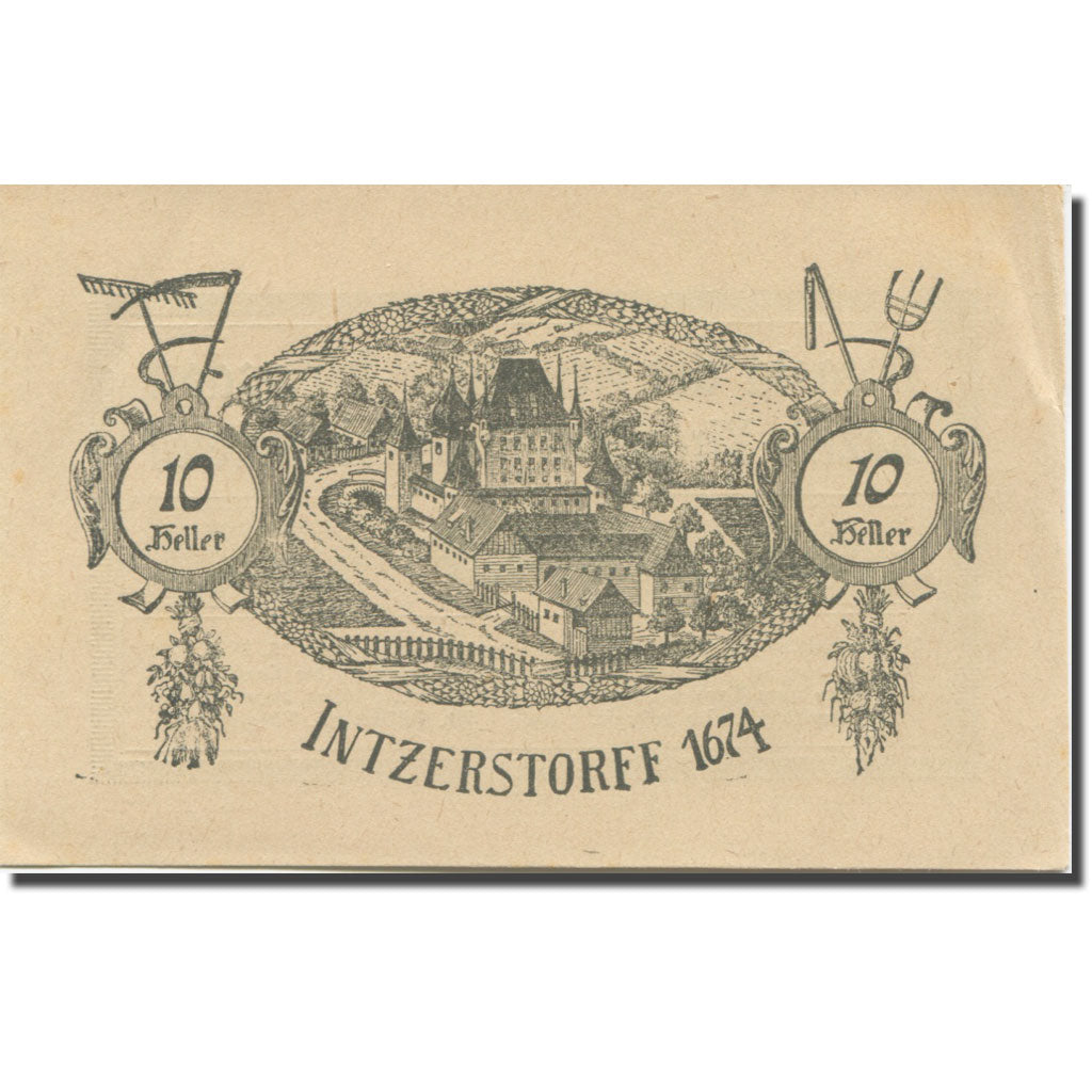 Banknote, Austria, Inzersdorf, 10 Heller, château 1, 1920 UNC(63) Mehl:FS 415Ia