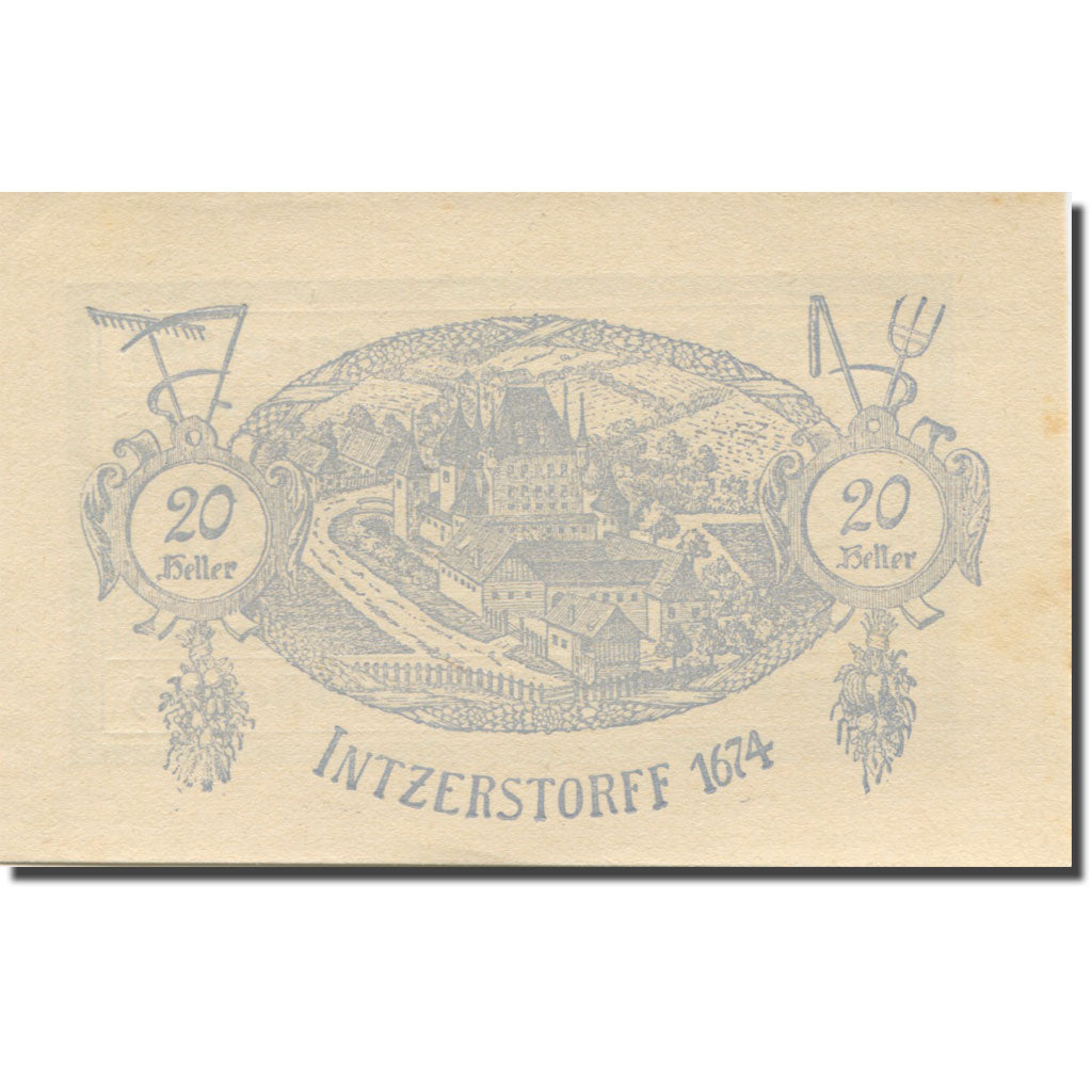 Banknote, Austria, Inzersdorf, 20 Heller, château 2, 1920, UNC(63) Mehl:FS 415Ia