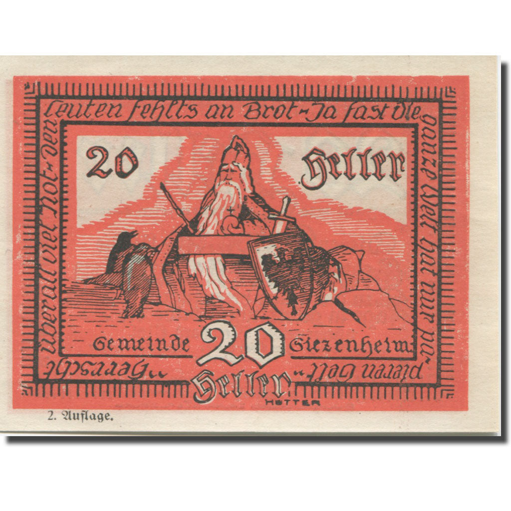 Banknote, Austria, Siezenheim, 20 Heller, roi, 1920 UNC(63) Mehl:FS 996b