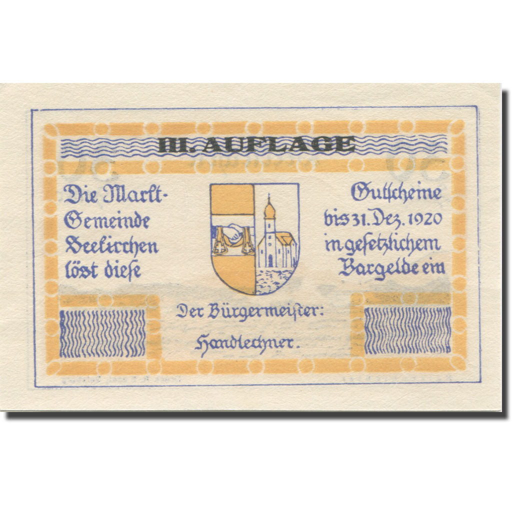 Banknote, Austria, Seekirchen, 30 Heller, village, 1920, UNC(63) Mehl:FS 187a