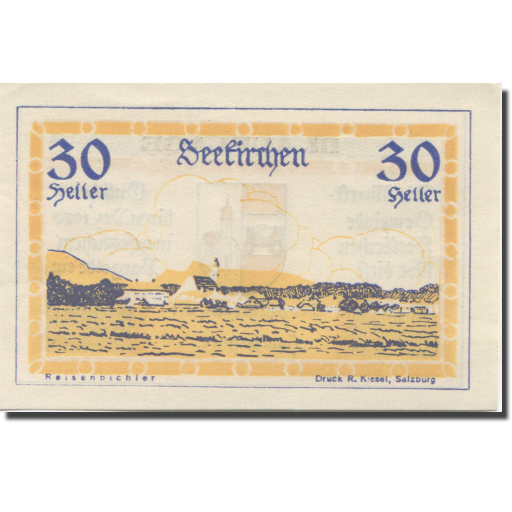 Banknote, Austria, Seekirchen, 30 Heller, village, 1920, UNC(63) Mehl:FS 187a