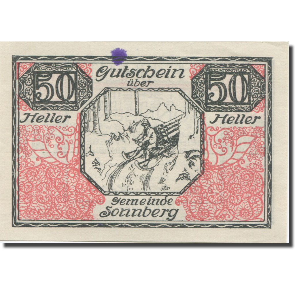 Banknote, Austria, Sonnberg, 50 Heller, Foret, 1920 UNC(63) Mehl:FS 1004a